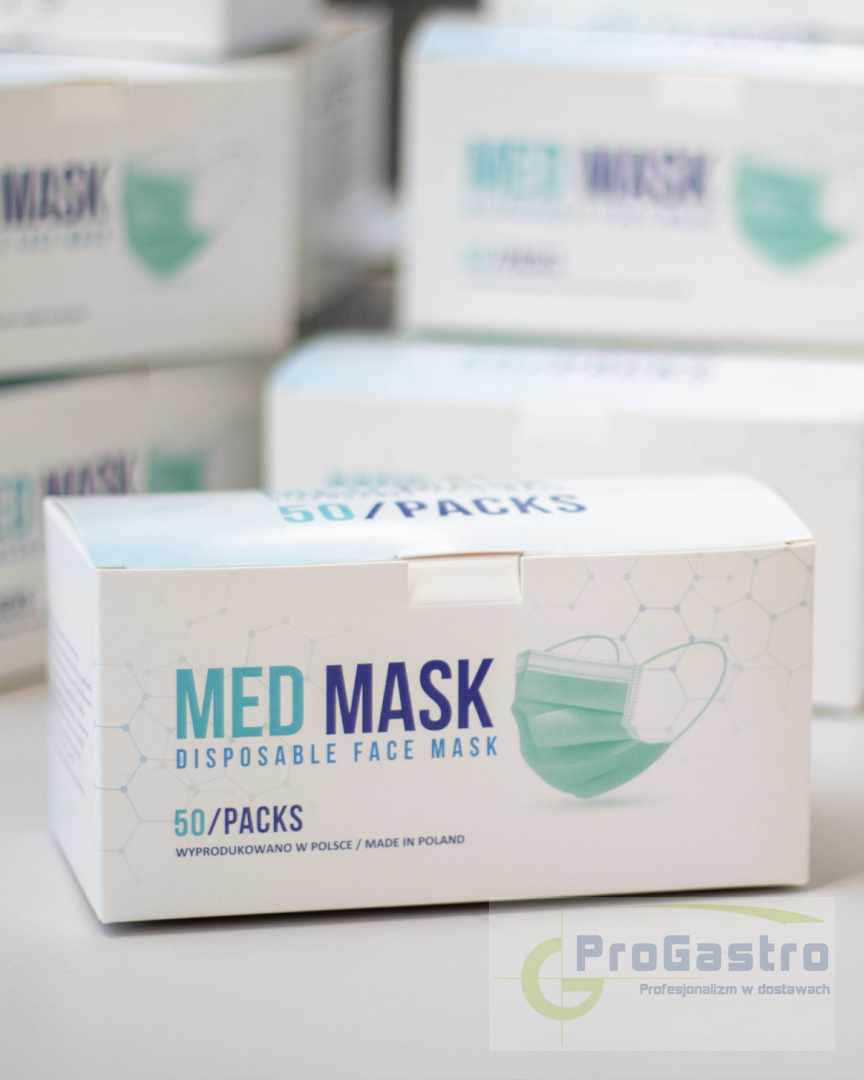 Maska medyczna Typ II R BFE >= 98% 50 sztuk Atest Maska medyczna Typ II R BFE >= 98% 50 sztuk Atest