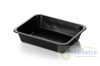 Pojemnik 227x178x50 mm niedzielony obiadowy do zgrzewu czarny 50 sztuk