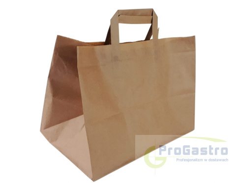 Torba papierowa szara z płaskim uchem 320x220x250 mm 50 sztuk Torba papierowa szara z płaskim uchem 320x220x250 mm 50 sztuk