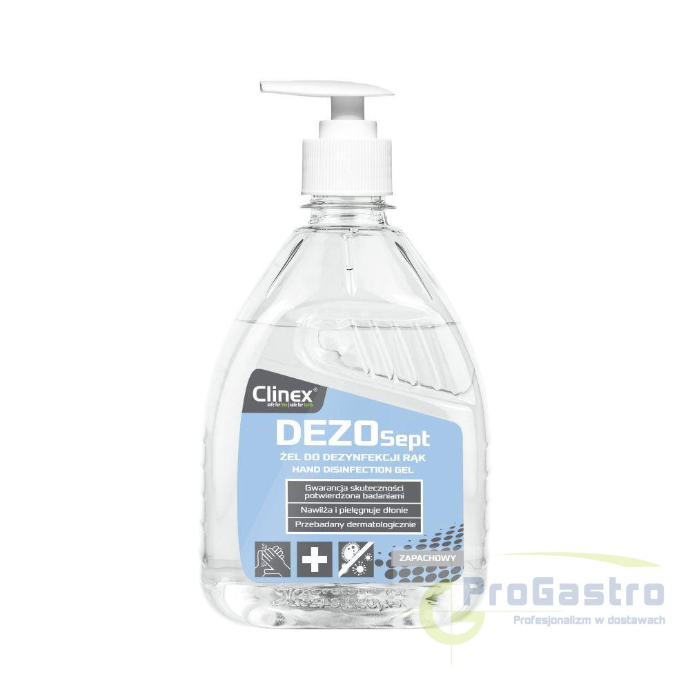 Clinex Dezosept Żel 500 ml żel do dezynfekcji rąk 70% alkoholu Clinex Dezosept Żel 500 ml żel do dezynfekcji rąk 70% alkoholu