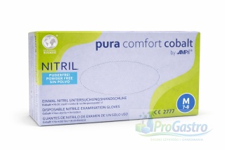 Rękawice nitrylowe niebieskie rozmiar M opakowanie 100 szt Ampri