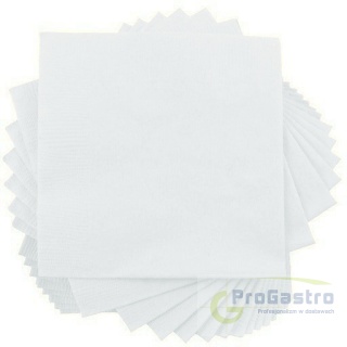 Serwetki papierowe 33×33 cm białe 1-warstwowe – 400 sztuk 1/4