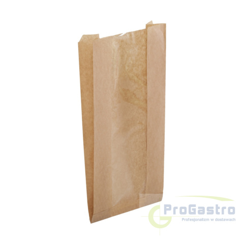 Torebki papierowe brązowe z okienkiem 150x60x280 mm A100 Torebki papierowe brązowe z okienkiem 150x60x280 mm A100
