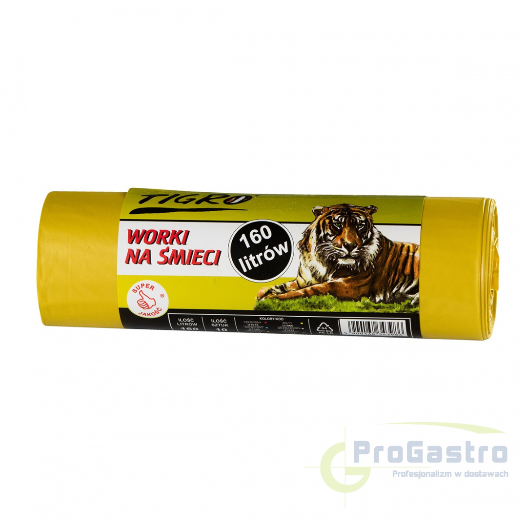 Worki na śmieci 160 l 10 sztuk Żółte LDPE Worki na śmieci 160 l 10 sztuk Żółte LDPE