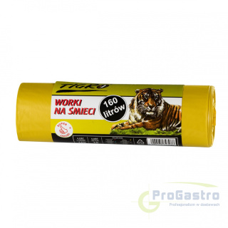 Worki na śmieci 160 l 10 szt LDPE grube Żółte