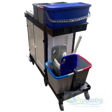 Wózek serwisowy z koszem Jumbo oraz półkami 2x25 l